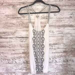White tank top w/ sequence